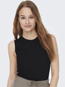 ONLY Top Corte regular Cuello redondo -Black - 15255533