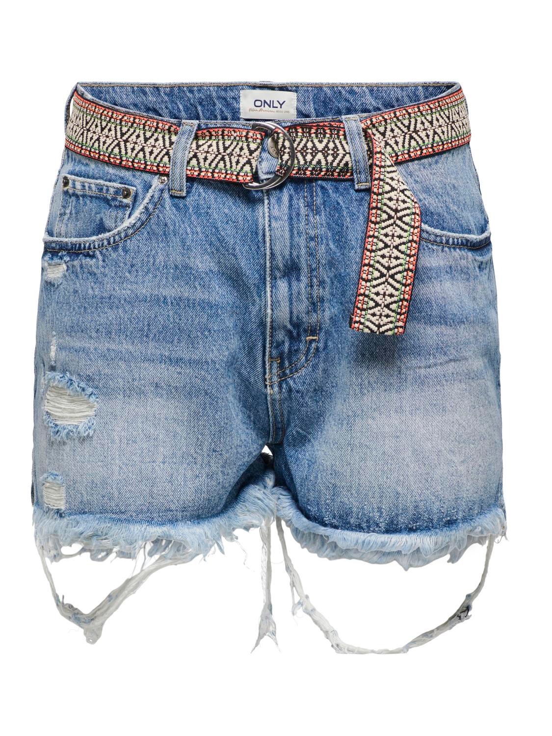 ONLY ONLRobyn cintura extra alta Pantalones cortos vaqueros -Medium Blue Denim - 15255539
