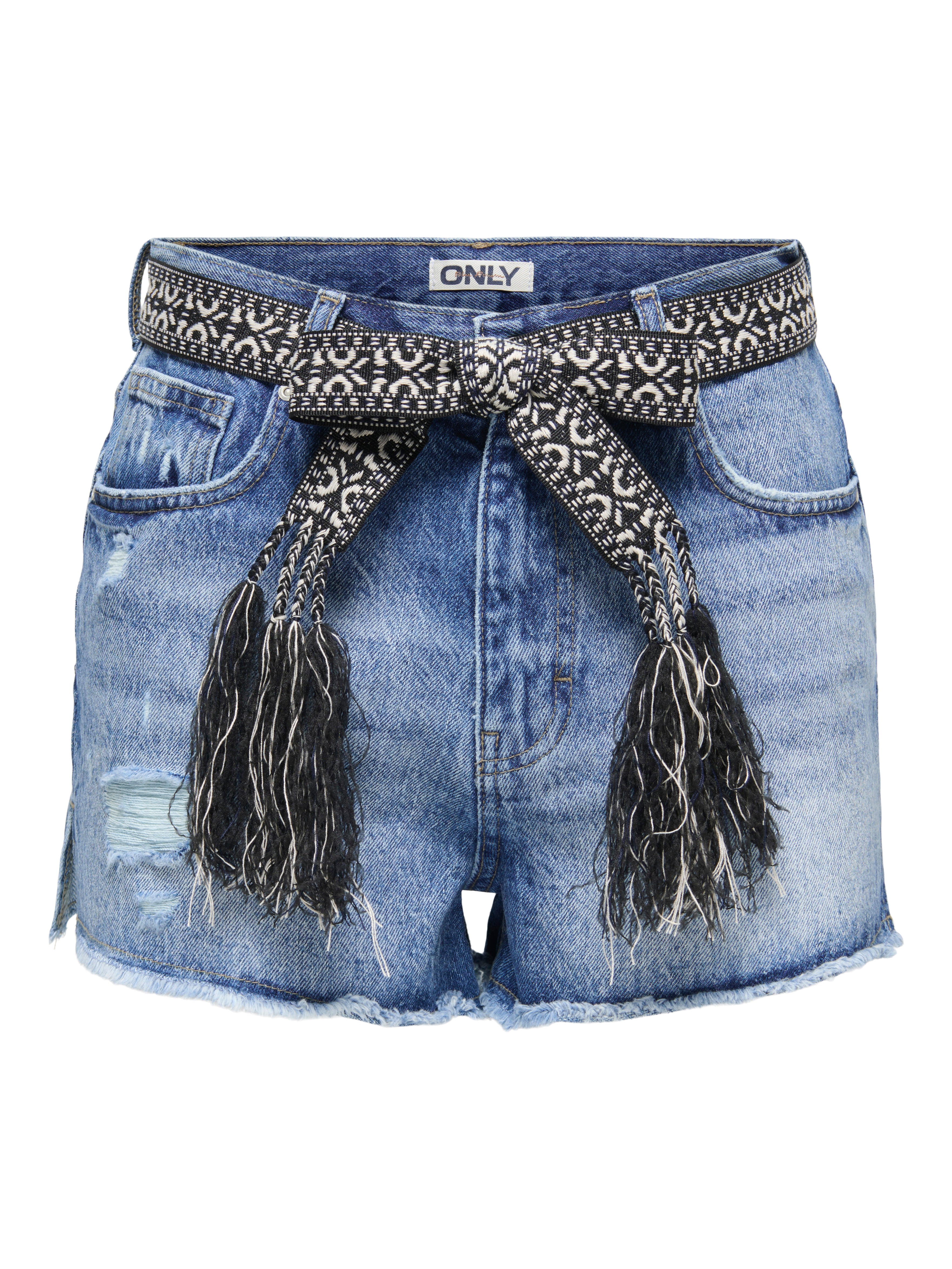 Thumbnail - Onlrobyn Sehr Hohe Taille Gerade Geschnitten Jeans-shorts