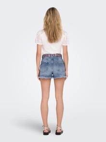 ONLY Straight fit High waist Versleten zoom Shorts -Medium Blue Denim - 15255539