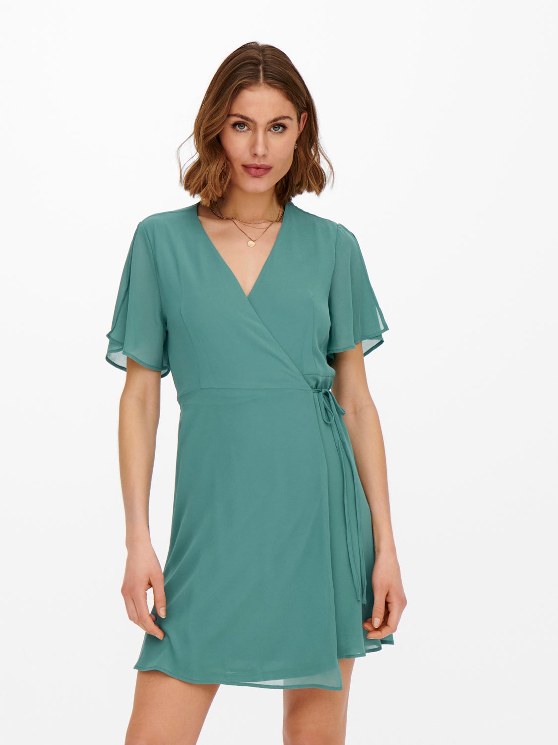 Short sleeved Wrap dress with 35 