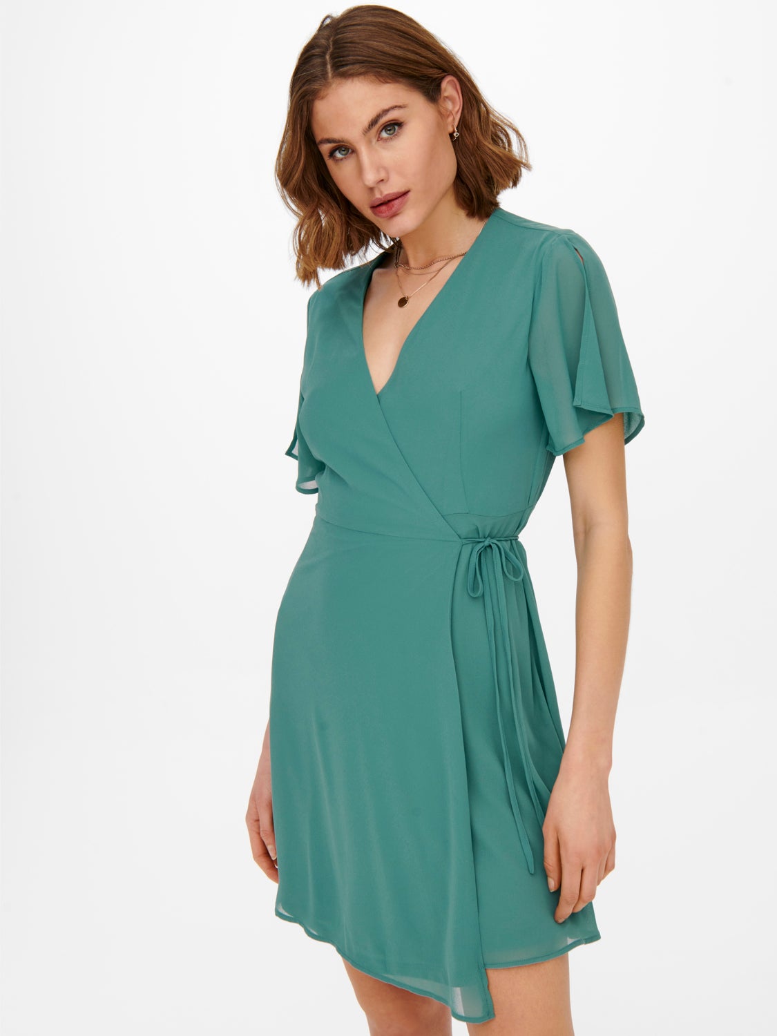 Short sleeved Wrap dress with 35 