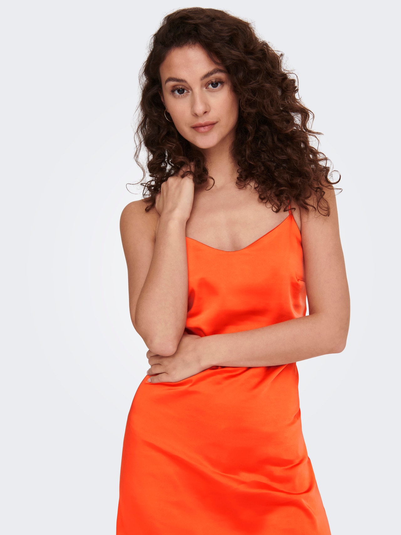 sterk Puno Overvloed Long line fit U-Hals Lange jurk | Dark Orange | ONLY®