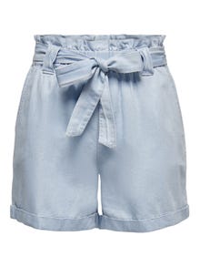 ONLY Regular Fit High waist Fold-up hems Shorts -Light Blue Denim - 15255715