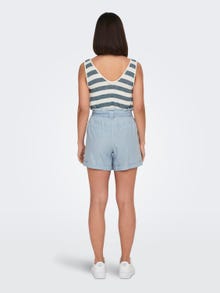ONLY Regular fit High waist Omvouwbare zomen Shorts -Light Blue Denim - 15255715