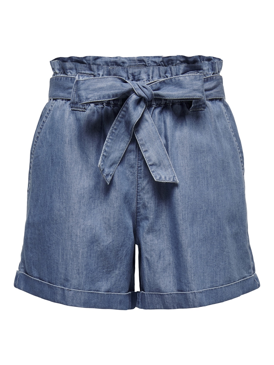 ONLY Regular fit High waist Omvouwbare zomen Shorts -Medium Blue Denim - 15255715