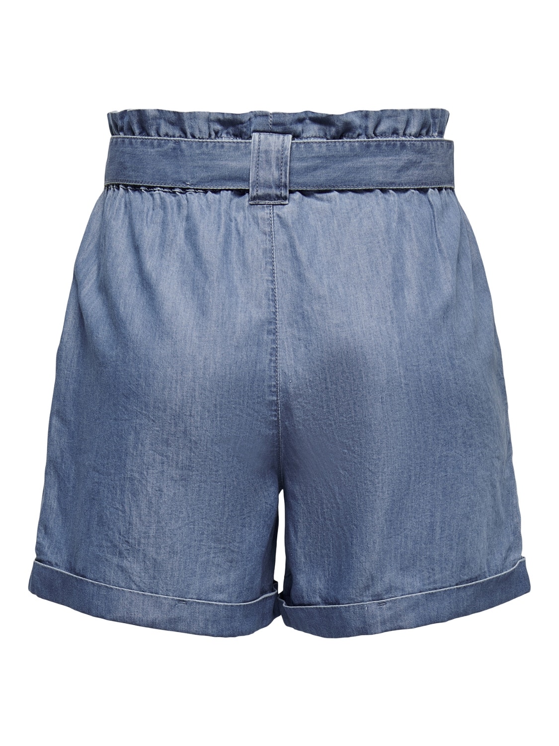 ONLY Normal geschnitten Hohe Taille Säume zum Umschlagen Shorts -Medium Blue Denim - 15255715