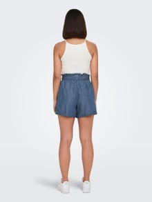 ONLY Normal geschnitten Hohe Taille Säume zum Umschlagen Shorts -Medium Blue Denim - 15255715