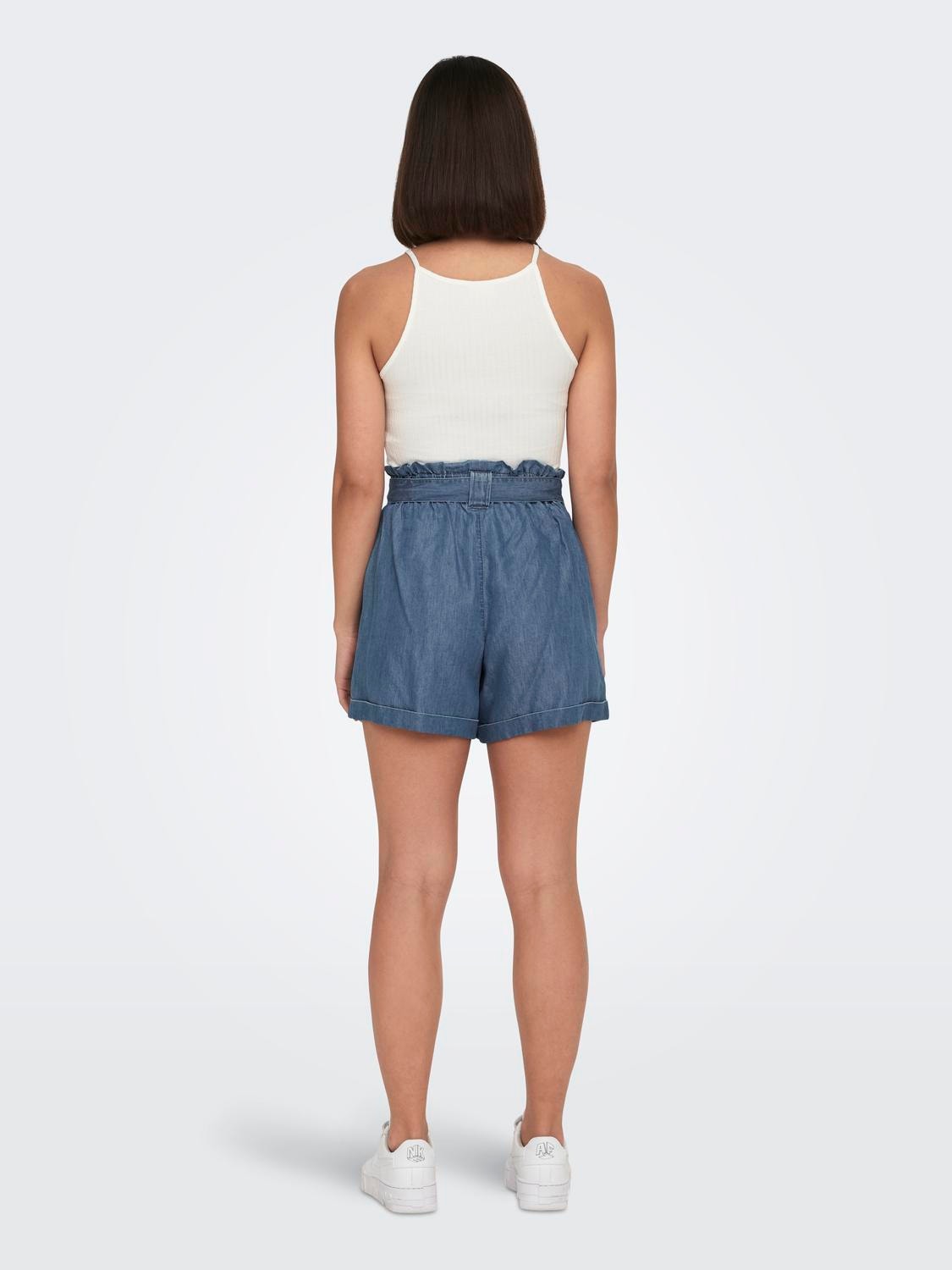 ONLY Regular Fit High waist Fold-up hems Shorts -Medium Blue Denim - 15255715
