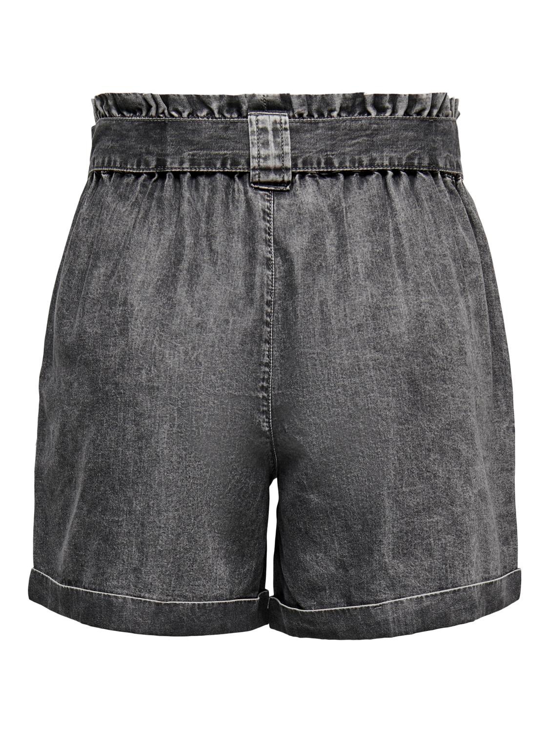 ONLY Regular fit High waist Omvouwbare zomen Shorts -Grey Denim - 15255715