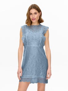 ONLY Regular Fit Round Neck Short dress -Cashmere Blue - 15255736