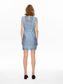 ONLY Normal geschnitten Rundhals Kurzes Kleid -Cashmere Blue - 15255736