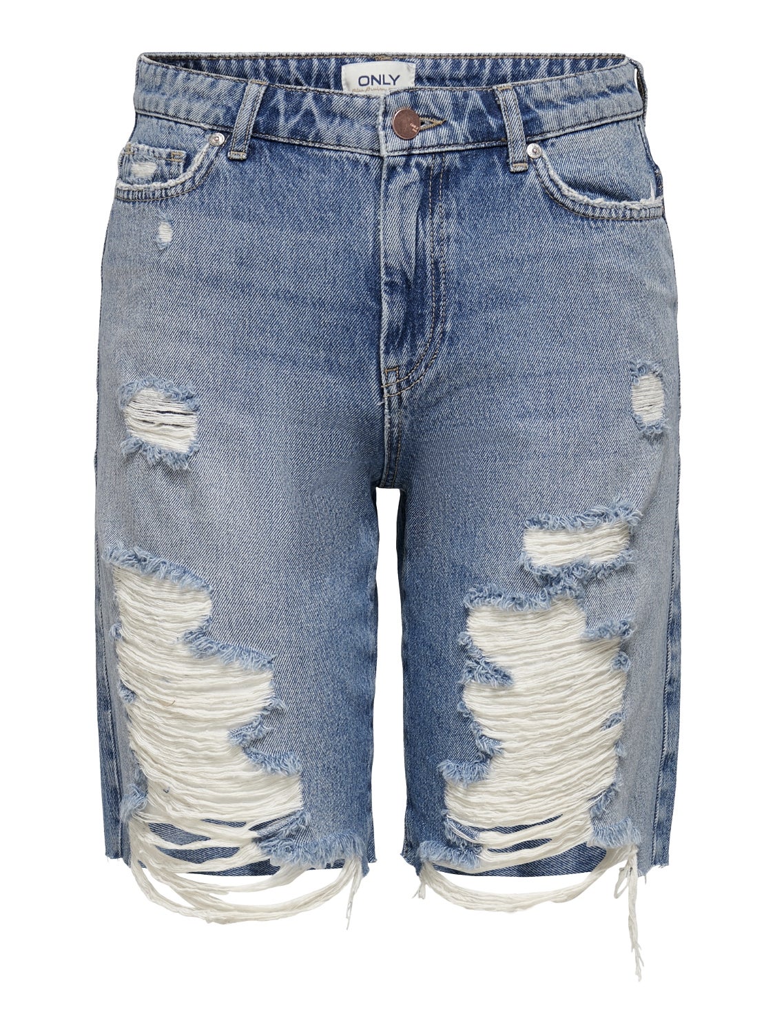 Ripped denim cycling on sale shorts