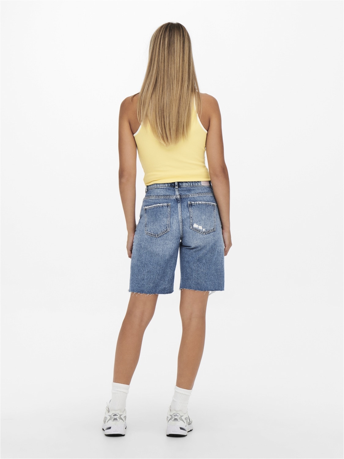 ONLY Wide Leg Fit Shorts -Light Blue Denim - 15255738