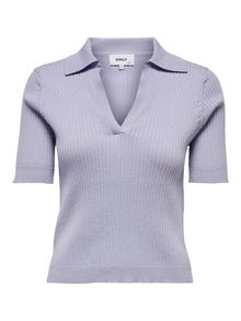 ONLY Short sleeved polo Knitted Pullover -Cosmic Sky - 15255862