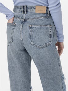 ONLY Straight fit High waist Afgeknipte zoom Jeans -Light Blue Denim - 15255943