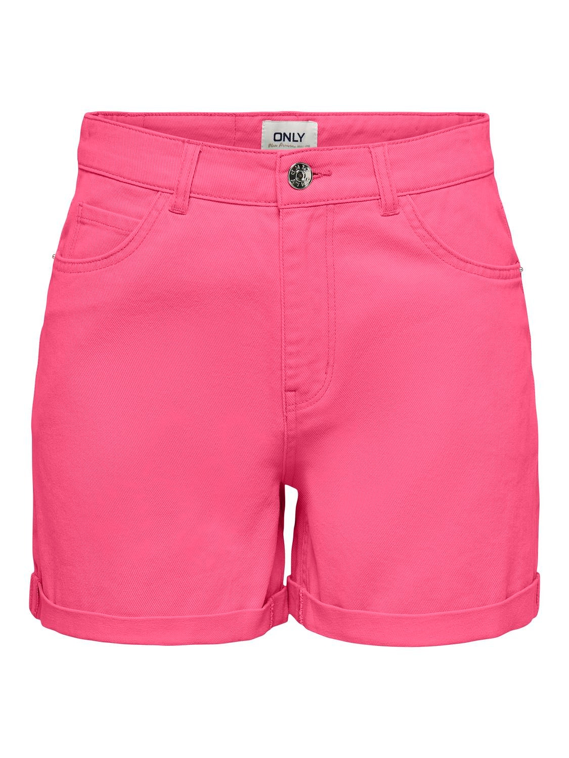 ONLY Højtaljet Mom Fit Shorts -Camellia Rose - 15255951