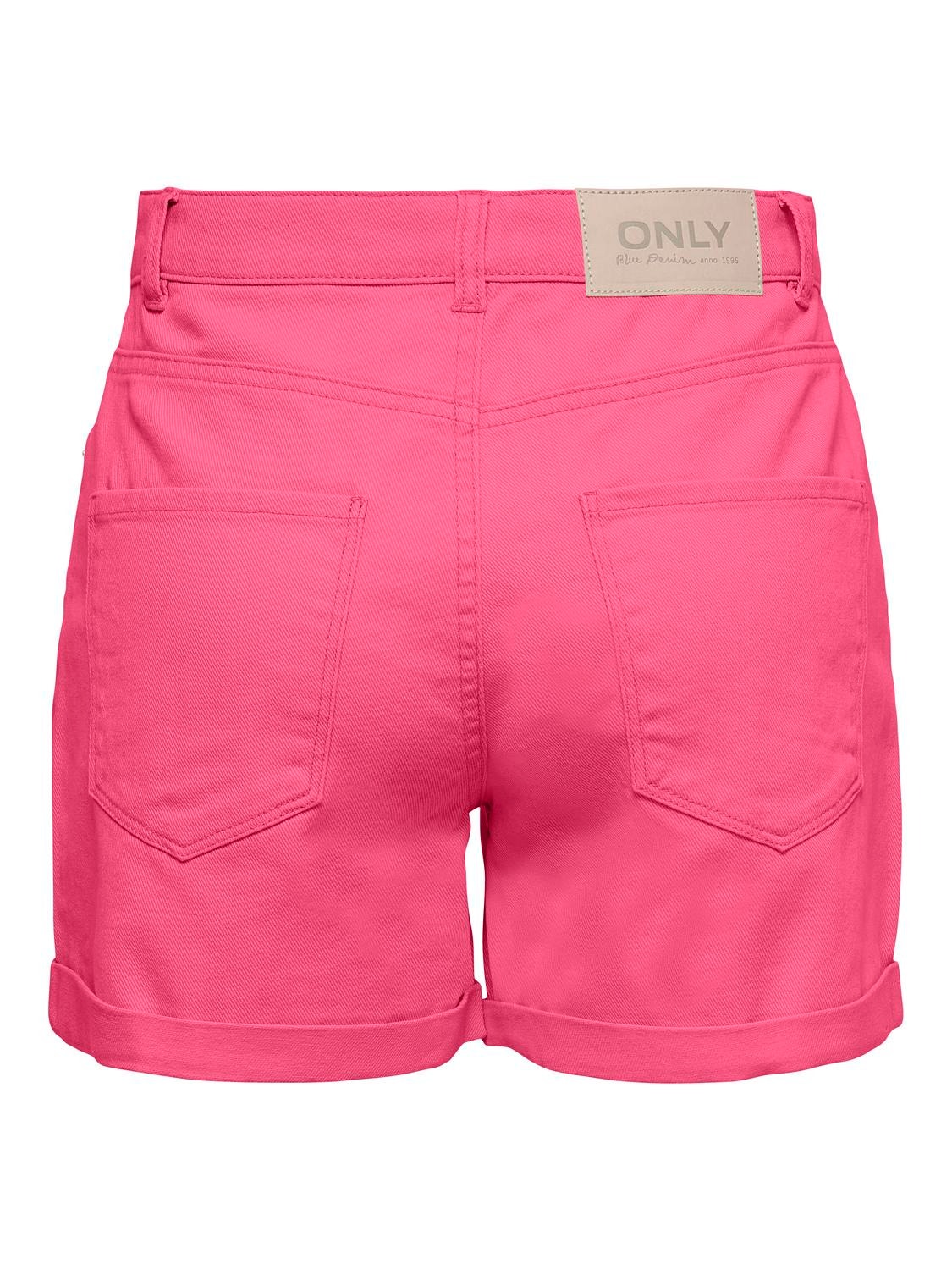 ONLY Shorts Mom Fit Taille haute Ourlets repliés -Camellia Rose - 15255951