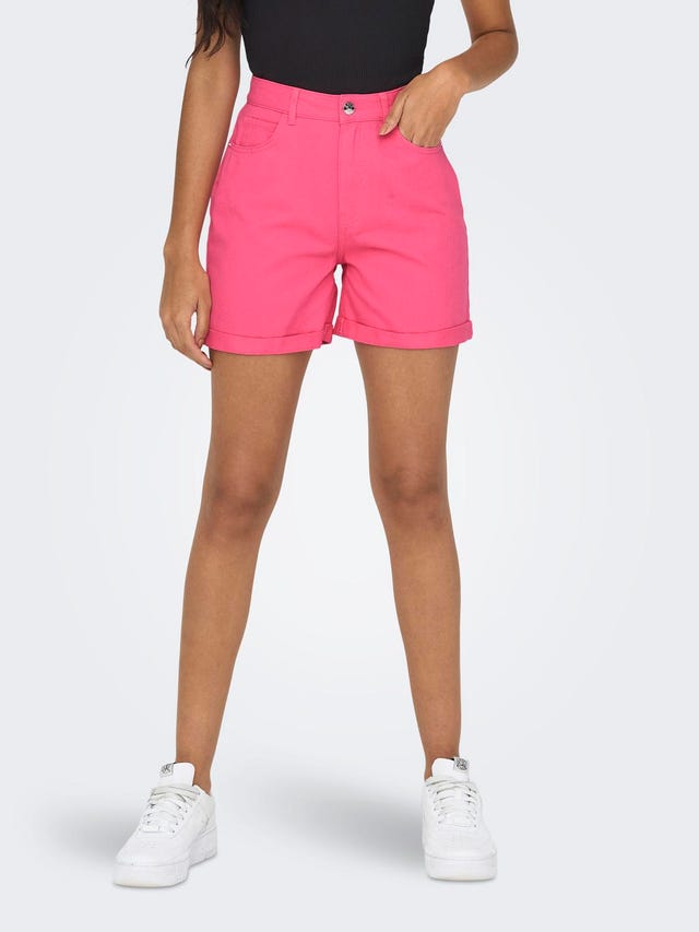 ONLY Mom fit High waist Omvouwbare zomen Shorts - 15255951