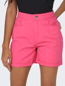 ONLY Hohe Taille Hohe Taille Säume zum Umschlagen Shorts -Camellia Rose - 15255951