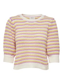 ONLY 2/4 sleeved Knitted Pullover -Cloud Dancer - 15255966