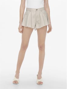 ONLY Hohe Taille Shorts -Whitecap Gray - 15255970