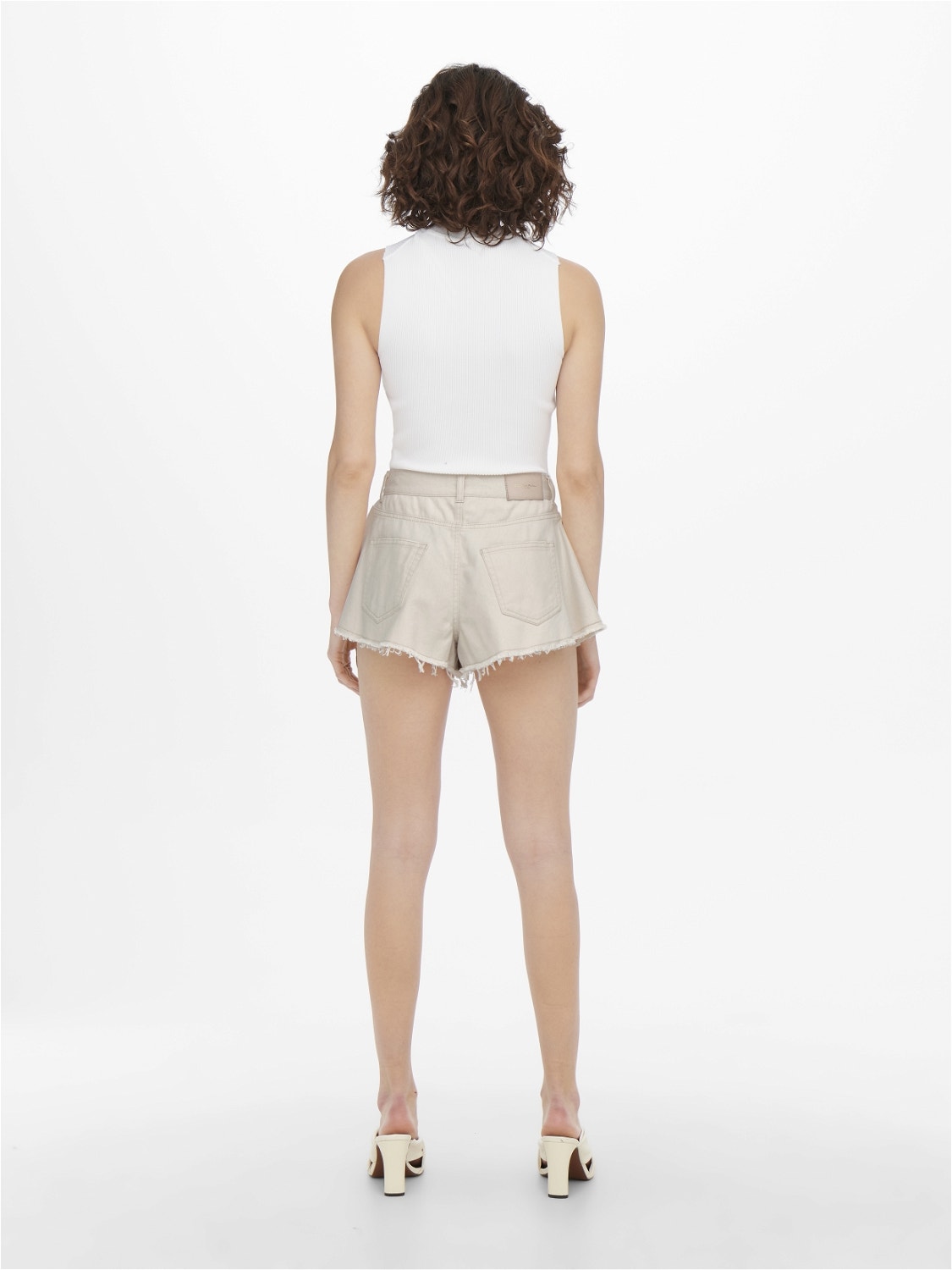 ONLY Hohe Taille Shorts -Whitecap Gray - 15255970