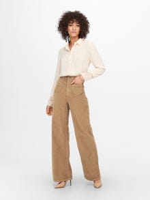 ONLY Straight Fit High waist Trousers -Toasted Coconut - 15256054