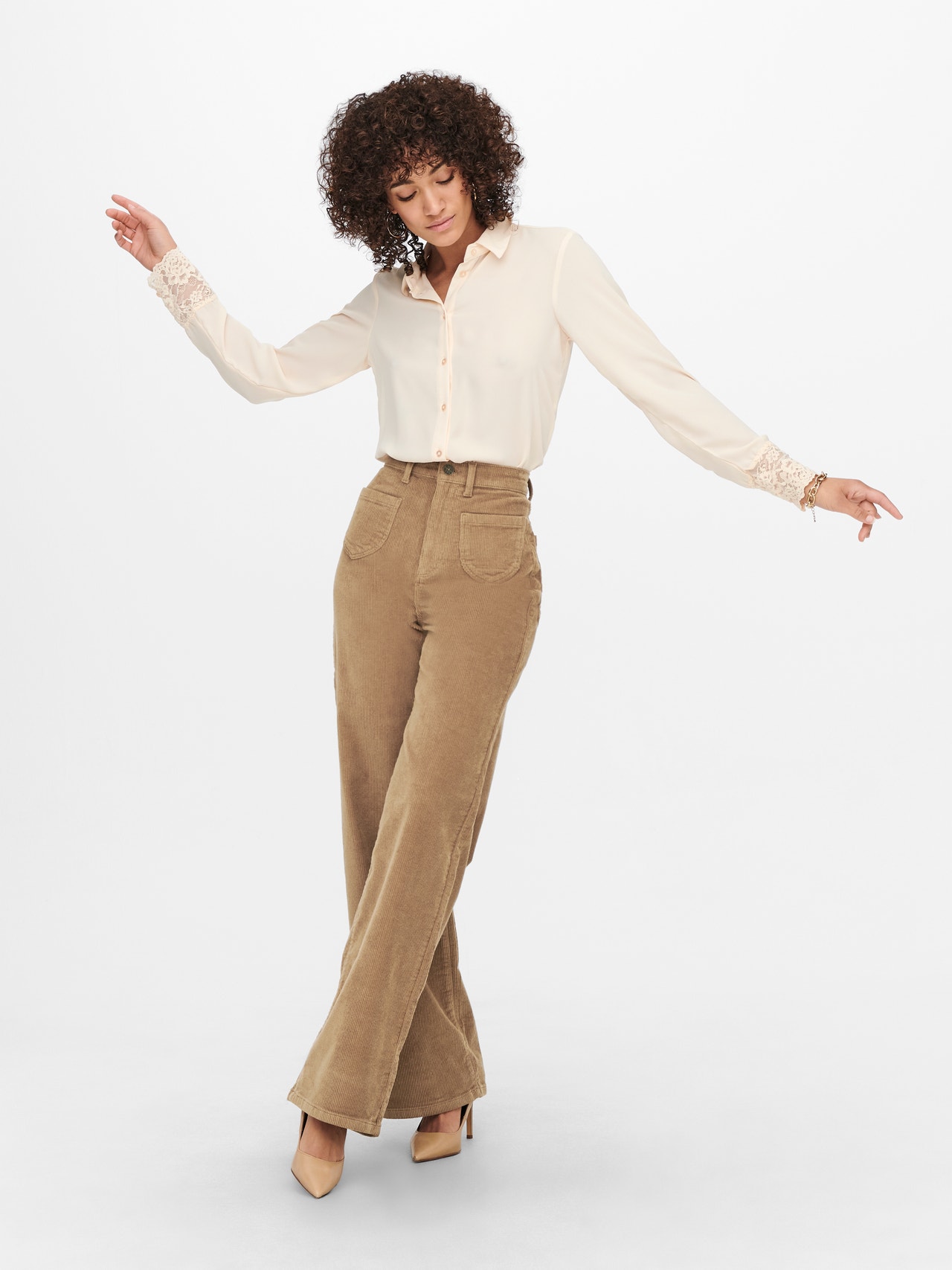 ONLY Corduroy Broek -Toasted Coconut - 15256054