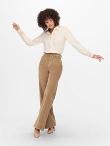 ONLY Pantalons Straight Fit Taille haute -Toasted Coconut - 15256054