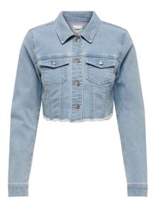 ONLY Spredt krage Mansjettknapper Jakke -Light Blue Denim - 15256098