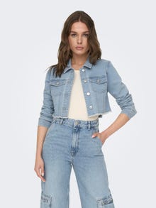 ONLY Spredt krage Mansjettknapper Jakke -Light Blue Denim - 15256098