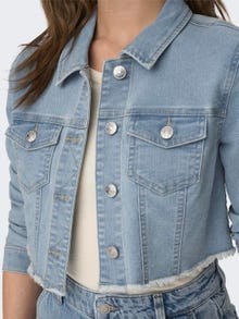 ONLY Spredt krage Mansjettknapper Jakke -Light Blue Denim - 15256098