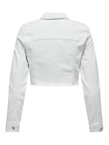 ONLY Cropped denim jacket with raw edge -White - 15256098