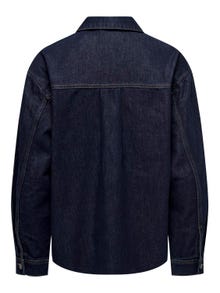 ONLY V-Neck Buttoned cuffs Jacket -Dark Blue Denim - 15256103