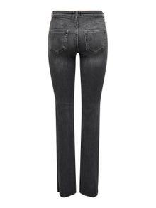 ONLY Ausgestellt Hohe Taille Offener Saum Jeans -Black Denim - 15256142