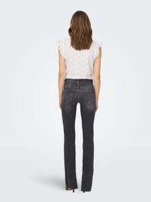 ONLY Ausgestellt Hohe Taille Offener Saum Jeans -Black Denim - 15256142