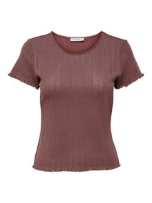 ONLY Tight Fit O-hals Topp -Rose Brown - 15256154