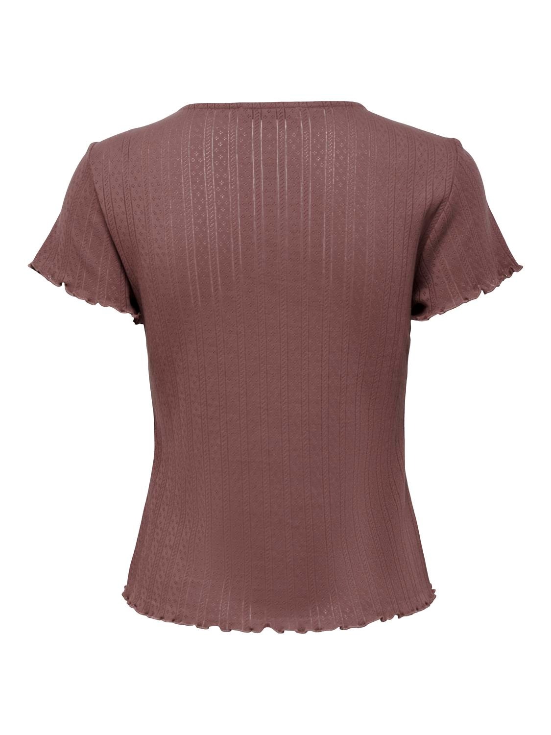 ONLY Tight fit O-hals Top -Rose Brown - 15256154