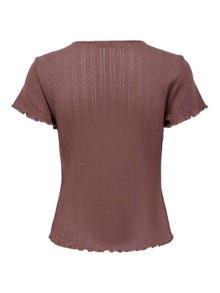 ONLY Tight Fit Round Neck Top -Rose Brown - 15256154
