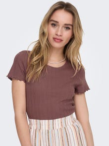 ONLY Tight Fit Round Neck Top -Rose Brown - 15256154