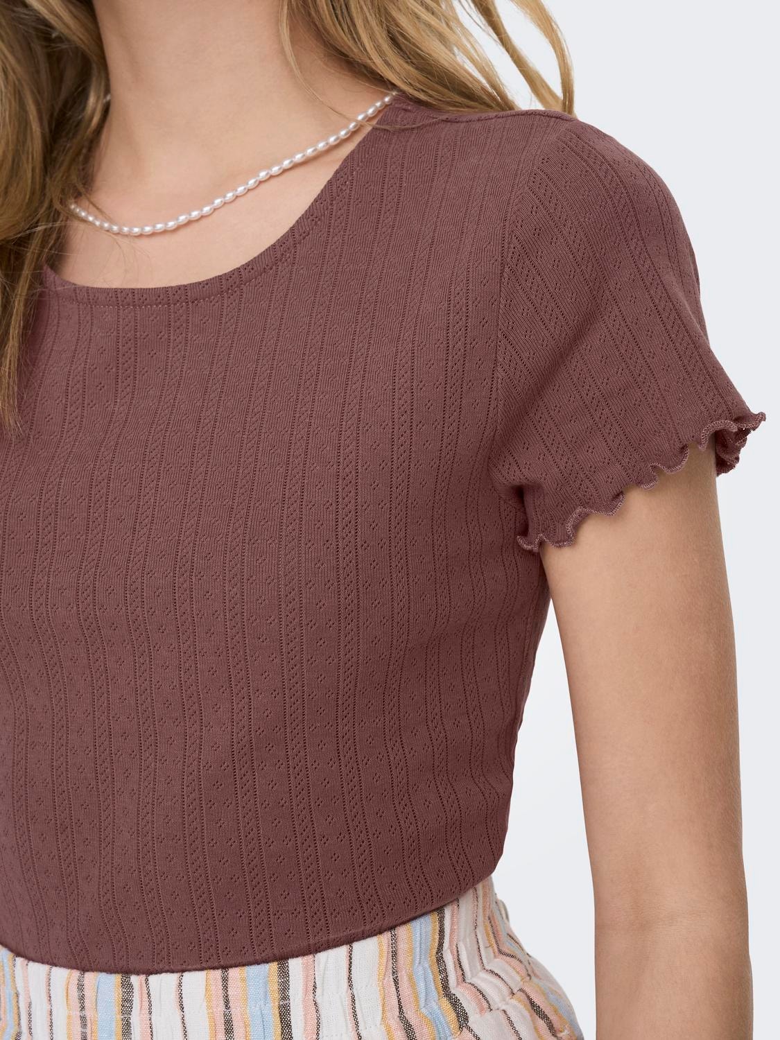 ONLY Tight fit O-hals Top -Rose Brown - 15256154
