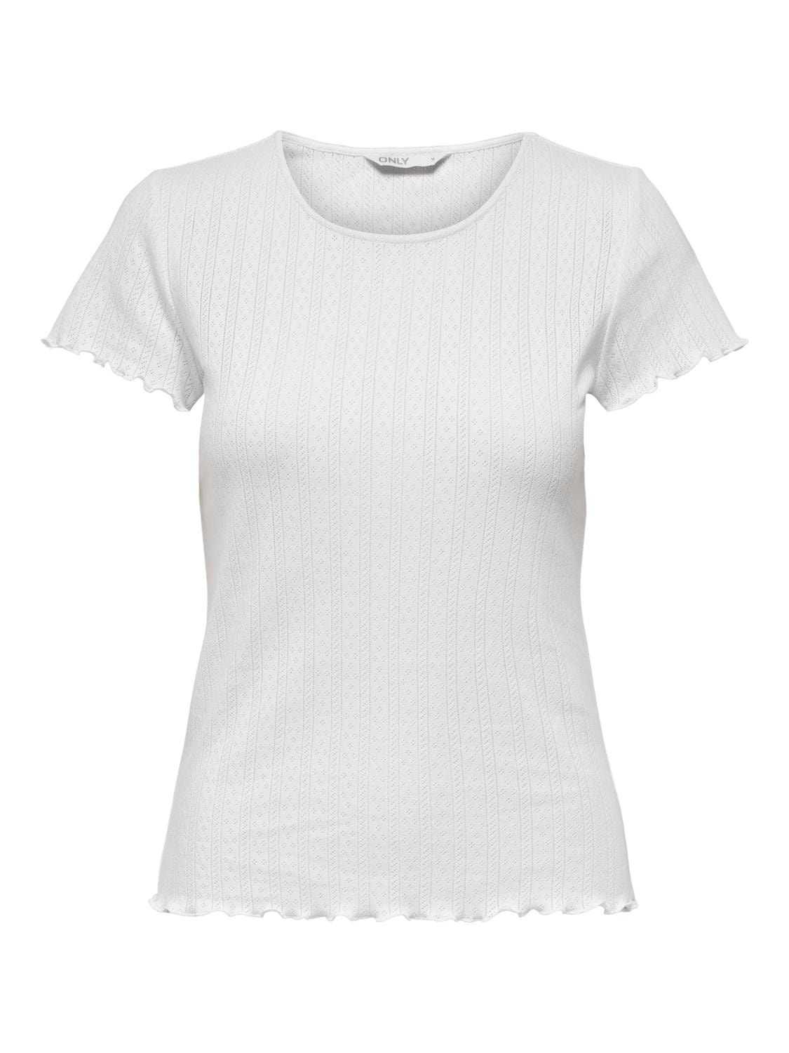 ONLY Tight fit O-hals Top -White - 15256154