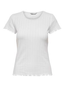ONLY Tight fit O-pääntie Topit -White - 15256154