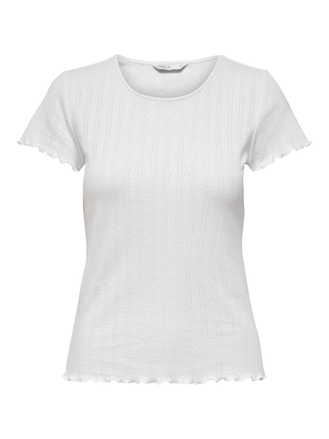 ONLY Tops Tight Fit Col rond -White - 15256154
