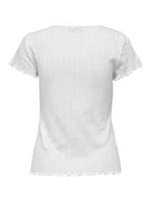 ONLY Tight Fit O-hals Topp -White - 15256154