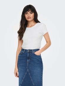 ONLY Tight fit O-hals Top -White - 15256154