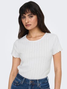 ONLY Tight fit O-hals Top -White - 15256154