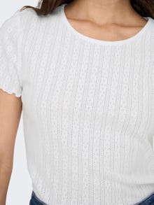ONLY Tight Fit Round Neck Top -White - 15256154