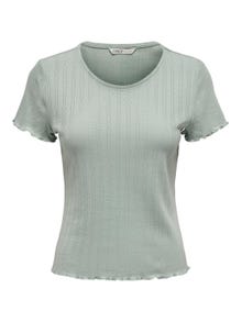 ONLY Tight Fit Round Neck Top -Jadeite - 15256154